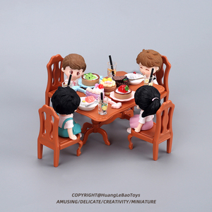 过家家玩具迷你厨房餐桌椅子微缩仿真食玩家具食物模型娃娃屋摆件