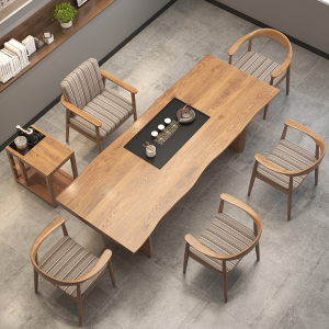 功夫茶桌椅组合茶台桌喝茶桌子椅子茶桌凳子实木简约现代家用