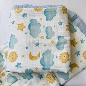 纱布竹棉宝宝新生儿被婴儿巾毯口水围嘴空调层纤维睡袋包巾睡衣盖