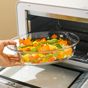 孟楠玻璃器皿烤箱微波炉专用办公室简约耐高温烤箱椭圆长方形盘子