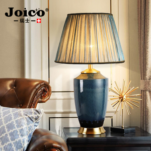 JOICO瑞士美式高档全铜别墅陶瓷台灯客厅沙发边角台灯卧室床头灯