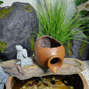 中式仿真树脂陶罐鱼池过滤装饰户外庭院水缸循环流水造景组合摆件