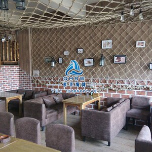 920人付款淘宝美发店户外编织小吃店复古麻绳吊顶布置装饰品装饰网