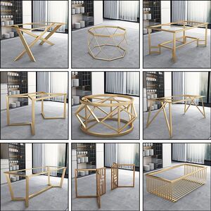 桌子腿支架订制茶几餐桌书桌底座定做铁艺不锈钢艺术桌脚桌腿架子