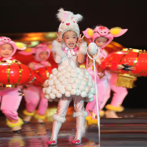 小白兔儿童演出服幼儿园女小兔乖乖卡通动物兔子造型舞蹈表演服装