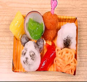 日本食玩熊猫便当套餐迷你小厨房小玲伶玩具小林曰本食玩时完女孩