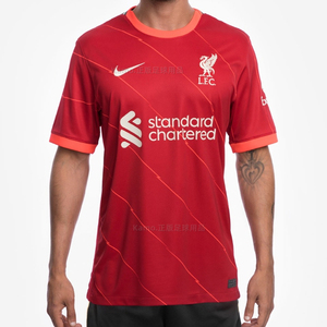 正品21-22赛季利物浦主场球衣萨拉赫欧冠短袖球迷版足球队服男红