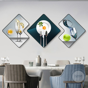 餐厅墙面装饰画现代简约吃饭厅餐桌挂画饭店壁画歺轻奢高级感