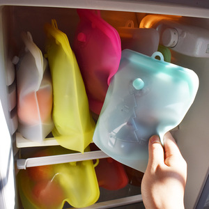 硅胶保鲜袋食品级冰箱专用冷冻食物收纳袋带封口分装袋塑封密封袋