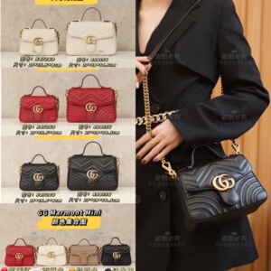 gucci古驰gg marmont邮差包波浪纹爱心包手提包单肩斜挎租赁女包