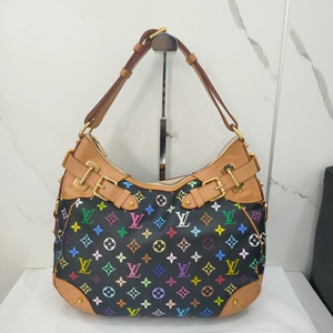 大牌女包二手奢侈品正品lv路易威登黑三彩单肩腋下包