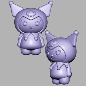 卡通人物库洛米圆雕图图纸雕刻机stl文件三维立体图3d打印模型801