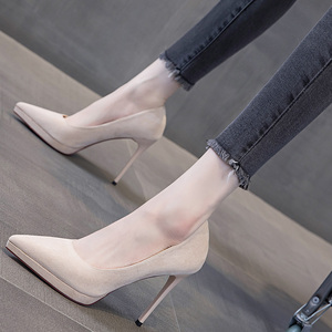 网红绒面防水台高跟鞋设计感小众性感黑色情趣床上单鞋2021年秋款