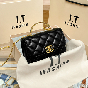 品牌包专柜正品大牌牛皮包包女款高级感洋气小方包女士黑色手提包