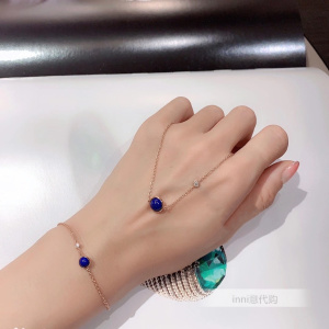 piaget/伯爵时来运转18k金孔雀石绿松石项链possession圆球吊坠女