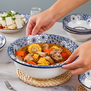 家用陶瓷大汤碗炖菜碗加厚酸菜鱼大汤盆釉下彩中式排骨汤专用餐具