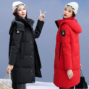 华哥弟情正品2021年冬新款唯品会女装中长款白鸭绒加厚羽绒服特卖