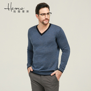海尔曼斯旗舰店天猫海尔曼斯2021秋冬男装半高领长袖羊毛衫基础款