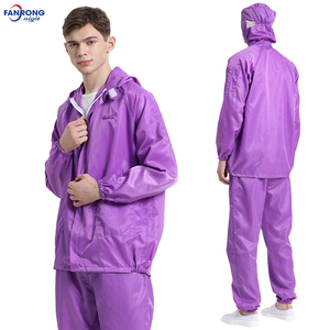紫色静电服防静电分体服无尘服连体洁净服净化车间工作服厂商工衣