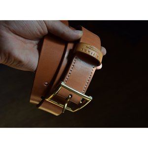 甲子工作室【f原牛系】日本枥木昭南手工皮带 马鞍缝 复古咔叽腰