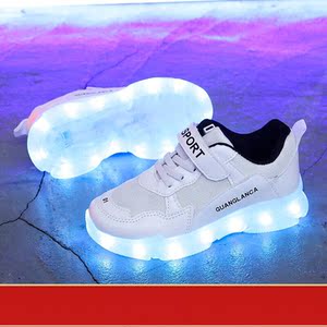爱睿晚上会发光的鞋子儿童鞋会发光的充电发光鞋学生儿童带灯夜光