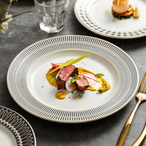 北欧式轻奢套装碗碟意面盘子家用一人食餐具陶瓷西餐厅牛排高级感