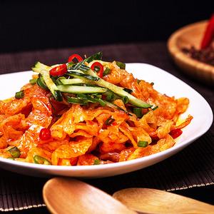 秦圣陕西牛筋面皮速食凉拌袋装特产非甘肃天水凉皮