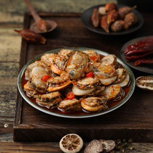 麻辣即食扇贝肉蒜蓉味零食虾夷贝罐头冷冻罐装现做香辣捞汁小海鲜