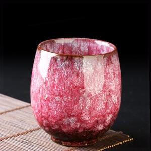 落樱杯少女心喝水杯漂亮樱花粉品茗杯陶瓷主人杯天目釉茶盏个人杯