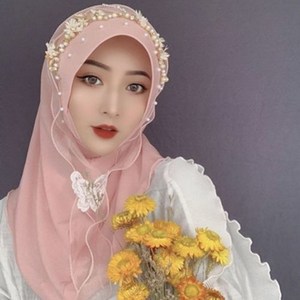 修女头巾头套发饰套头纱穆丝林纱巾回族纱巾帽子女帽檐盖包头帽