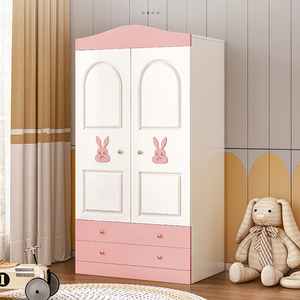 新疆包邮儿童衣柜简易女孩公主卧室粉色柜子收纳柜家用宝宝卡通小