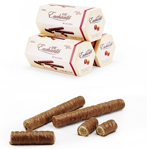 金蒂巧克力榛子浆夹心巧克力珍爱榛仁夹心巧克力棒饼干小零食