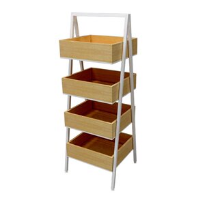 新品优品木纹货架a置四层v展示架精品化妆品放字面膜多功能陈列架