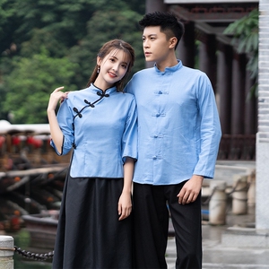 20优捷童装淘宝儿童中山装男女民国风服装复古五四青年中小学生大