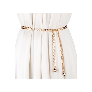 新款裙新衣服链子配裤高端女配裙子的全带女孩窄腰v间饰链腰链金