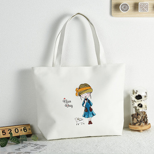 大容量手提帆布包女夏文艺单q肩日系大学生上课装书布兜帆布袋子