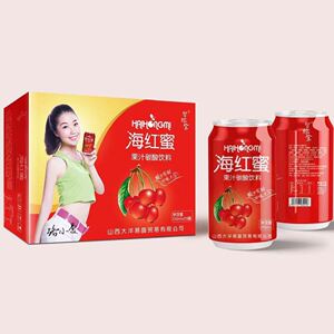 山西河曲果汁碳酸饮料海红蜜310ml*2罐装