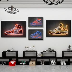 洗鞋店装饰画现代名牌aj椰子球鞋潮牌鞋柜墙面摆画挂画鞋子壁画