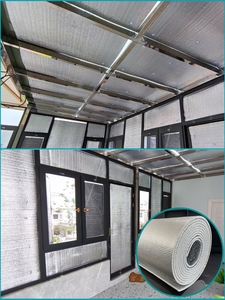 玻璃房顶遮阳隔热膜楼顶防晒材料顶楼防热隔板阳光房玻璃顶遮阳布