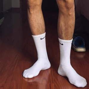 5双nike耐克对勾袜男子纯色白袜运动袜篮球袜长筒吸汗全棉四季款