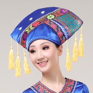 贵州苗族苗银帽子项族少数民族侗圈装饰演出服头配饰壮族三月三女