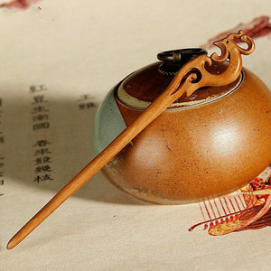 桃木桃花簪古风发簪木质手工簪子高级发饰女士用盘发头饰简约木簪