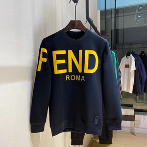 21秋冬潮牌芬迪小怪兽老佛爷大字母logo印花男女同款休闲圆领卫衣