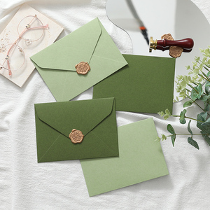 牛油果绿橄榄绿色小清新森系文艺婚礼加厚高级父亲节日情人节520感信封信纸卡片套装