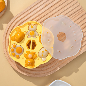宝宝辅食蒸糕模具婴儿食品级硅胶盒猫爪香肠可煮蛋米糕烘焙工磨具
