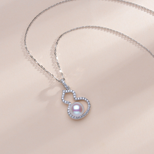 angeperle/天使之泪淡水珍珠珈白丽s925银葫芦吊坠