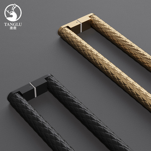 推拉有框玻璃门拉手不锈钢高档商铺包厢会议室实木门把手金色扶手