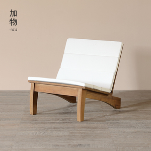 加物|侘寂风民宿旧木户外躺椅 日式古董复刻家具老木头白色沙发椅