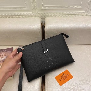 代购爱马仕手包男士休闲手拿包经典h战马logo方形横款拉链手抓包