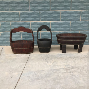 老物件民俗旧货旧时农村洗衣用具老木盆木桶农家乐民宿复古装饰